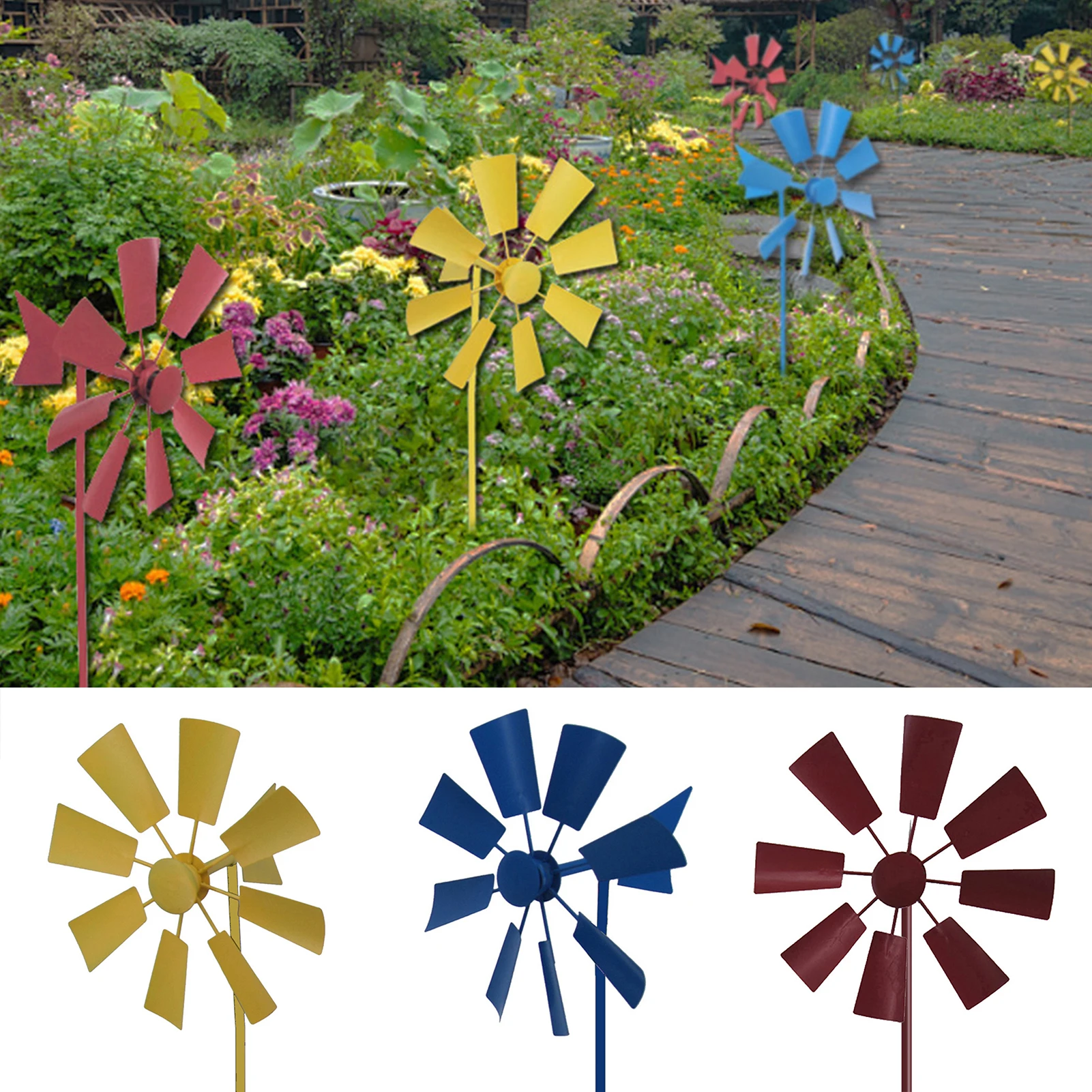 Retro Windmill Spinner Garden Stake Pinwheel Outdoor Decor Metal Spinners Garden Windmill with Metal Blades LBS
Retro Windmill Spinner Garden Stake Pinwheel Outdoor Decor Metal Spinners Garden Windmill with Metal Blades LBS