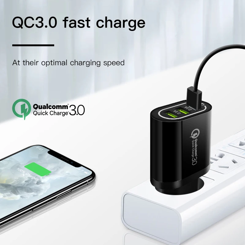 amzish QC 3.0 Universal USB Charger Fast Charging For iPhone X XS Max XR 8 Plus Quick Charge Samsung Huawei Xiaomi | Мобильные