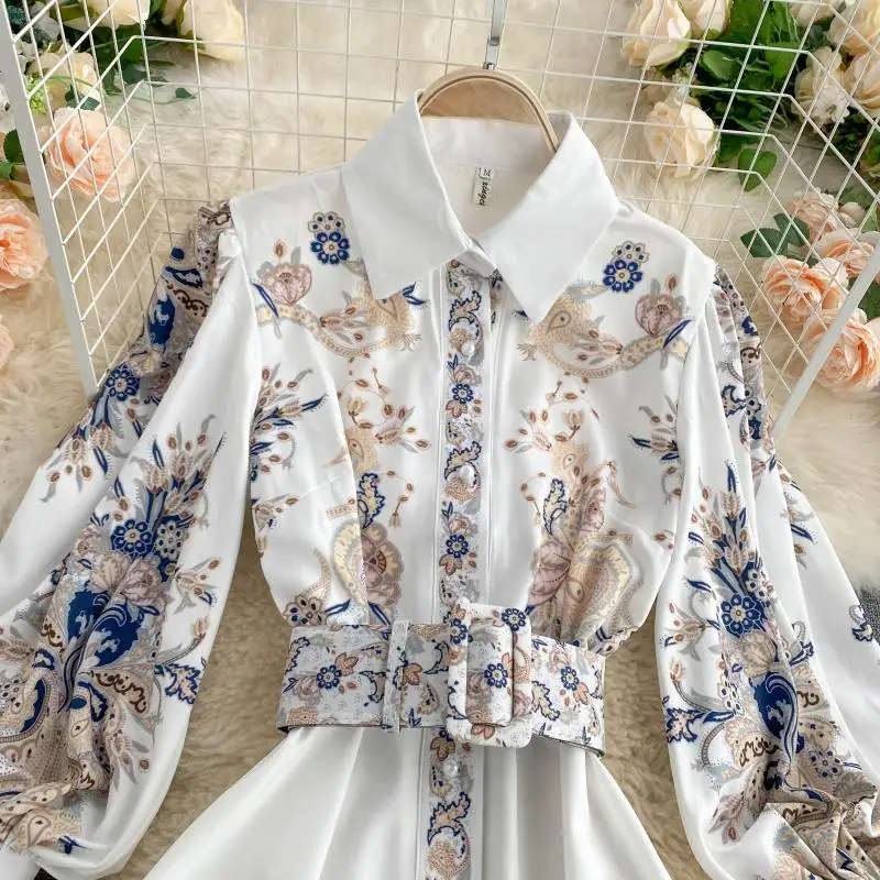 Korean Chic Streetwear Vestidos Long Robe Women Retro Print Blouses Maxi Dress Autumn Long Sleeve Single Breasted A-line Dress
Korean Chic Streetwear Vestidos Long Robe Women Retro Print Blouses Maxi Dress Autumn Long Sleeve Single Breasted A-line Dress
