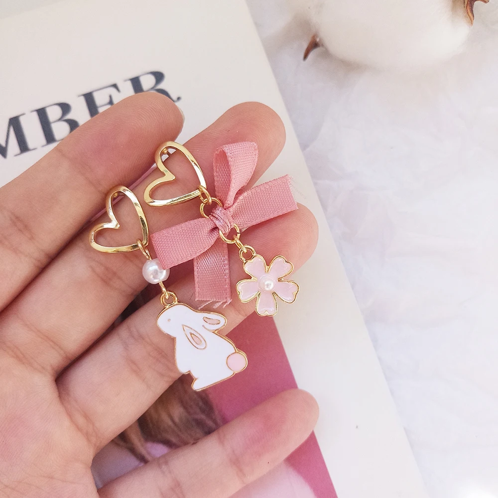 Drop Earrings Korean Girl Cute Pink Rabbit Cat Earrings Sweet Flowers Personality Asymmetric Earrings
Drop Earrings Korean Girl Cute Pink Rabbit Cat Earrings Sweet Flowers Personality Asymmetric Earrings