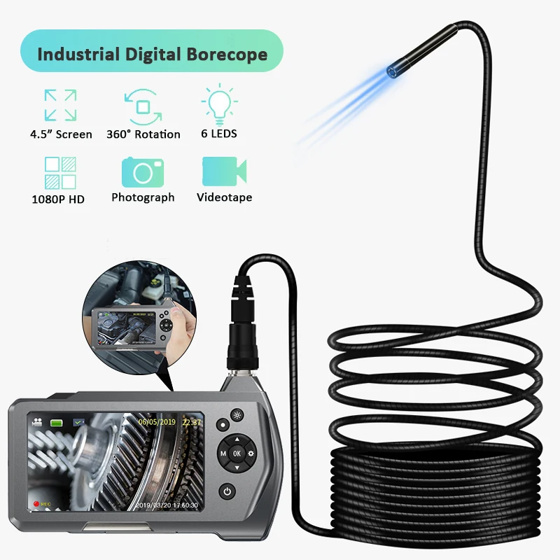 TESLONG 3.9mm Diameter 4.5" LCD Monitor Digital Endoscope Inspection Camera 32GB DVR Borescope Zoom Rotate 6 LEDS 1.0MP
TESLONG 3.9mm Diameter 4.5" LCD Monitor Digital Endoscope Inspection Camera 32GB DVR Borescope Zoom Rotate 6 LEDS 1.0MP
