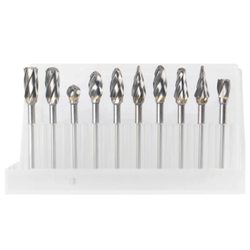 10Pcs Carbide Rotary File Milling Cutter Single Grain Tungsten Steel Grinding Head Woodworking Engraving Tool 3X6MM Set
10Pcs Carbide Rotary File Milling Cutter Single Grain Tungsten Steel Grinding Head Woodworking Engraving Tool 3X6MM Set