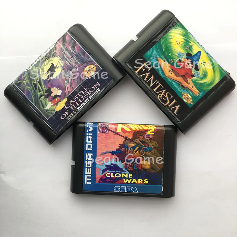 16 бит SEGA MD игра замок иллюзии в Starring/Fantasia /X Men 2 карты для Sega Megadrive Genesis картридж