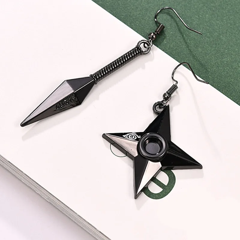 Серьги-подвески Kunai Дротика черное искусственное оружие Konoha косплей Итачи аниме