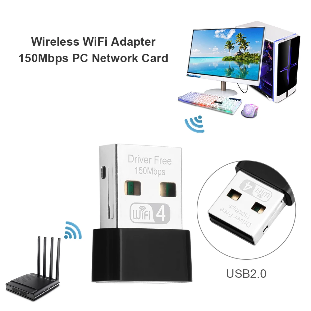 WD-1513E USB Wi-Fi адаптер для ПК 150 Мбит/с 2 4 ГГц беспроводная сетевая карта приемник Windows