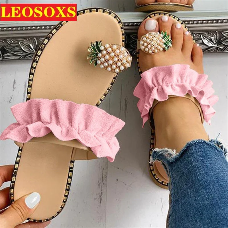 2021 Lady Flat Slippers Home Outdoor Fashion Casual Slippers Pineapple Pearl Flip-flops Party Beach Slippers Cute Girl Slippers
2021 Lady Flat Slippers Home Outdoor Fashion Casual Slippers Pineapple Pearl Flip-flops Party Beach Slippers Cute Girl Slippers