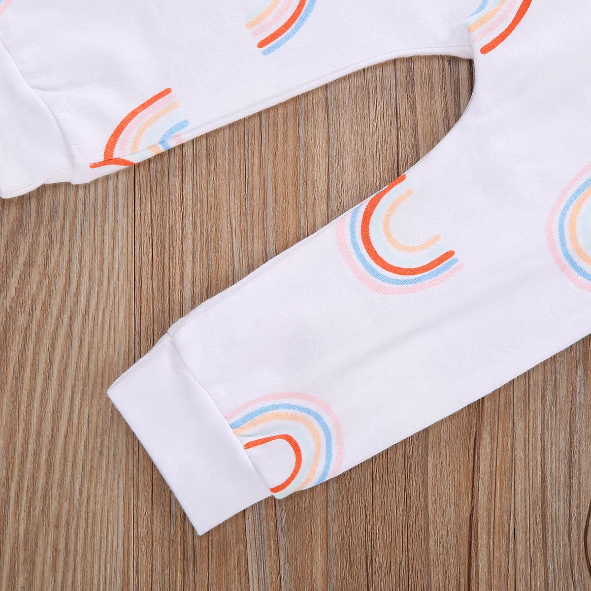 Infant Newborn Baby Girls Long-sleeved Trousers Suit Sweet Rainbow Pattern Round Neck T-shirt and Elastic Long Pants 
Infant Newborn Baby Girls Long-sleeved Trousers Suit Sweet Rainbow Pattern Round Neck T-shirt and Elastic Long Pants