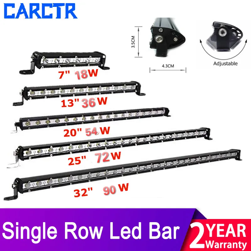 CARCTR Car LED Light Bar 7" 13" 20" 25" 32" Super Bright 18W 36W 54W 72W 90W for SUV 4X4 Off Road ATV Car LED Work Light
CARCTR Car LED Light Bar 7" 13" 20" 25" 32" Super Bright 18W 36W 54W 72W 90W for SUV 4X4 Off Road ATV Car LED Work Light