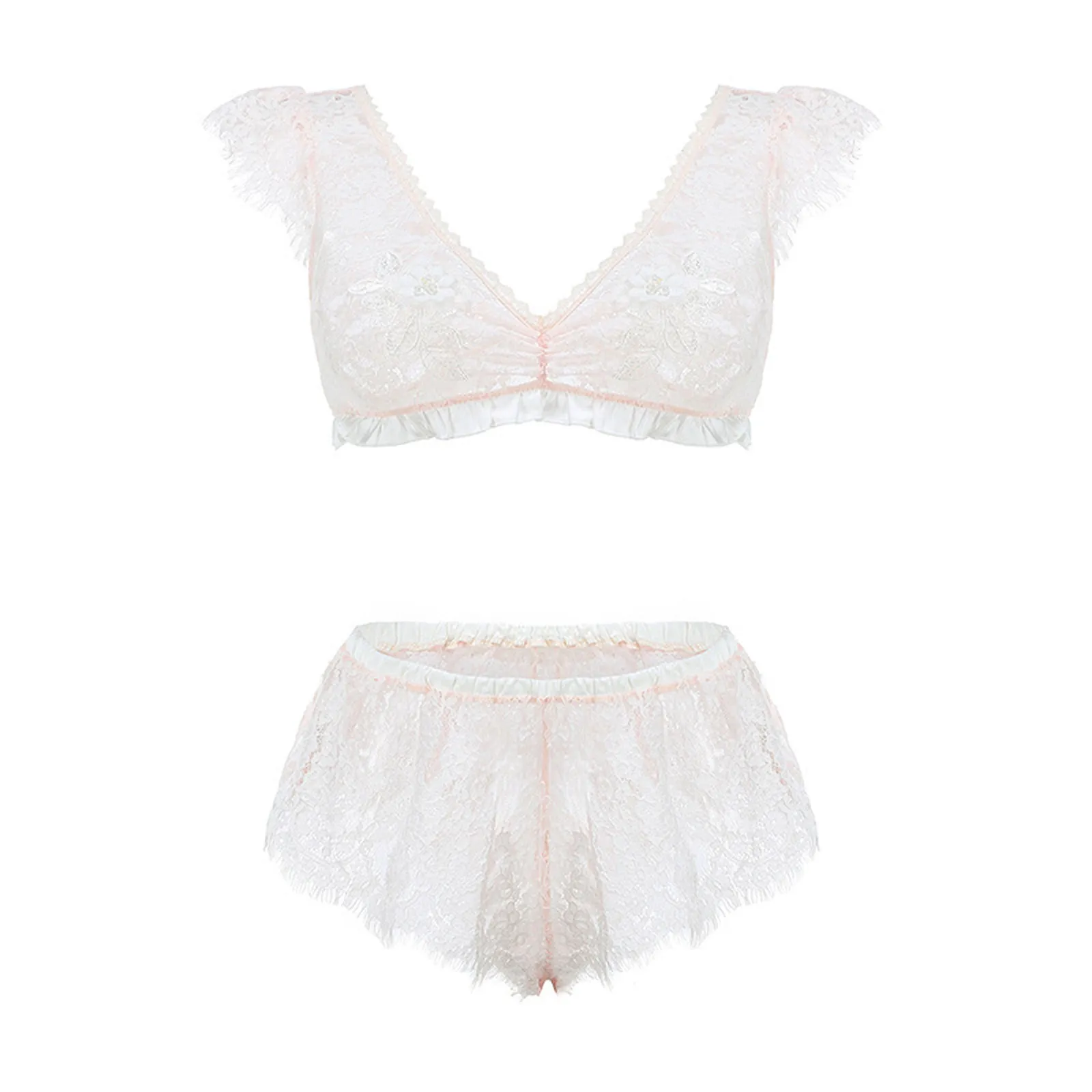 Sexy Hollow Lace Flowers Lingerie Set Ladies Sexy Sling Comfortable Perspective Underwear Brassiere Shorts Pajamas Outfit A5
Sexy Hollow Lace Flowers Lingerie Set Ladies Sexy Sling Comfortable Perspective Underwear Brassiere Shorts Pajamas Outfit A5
