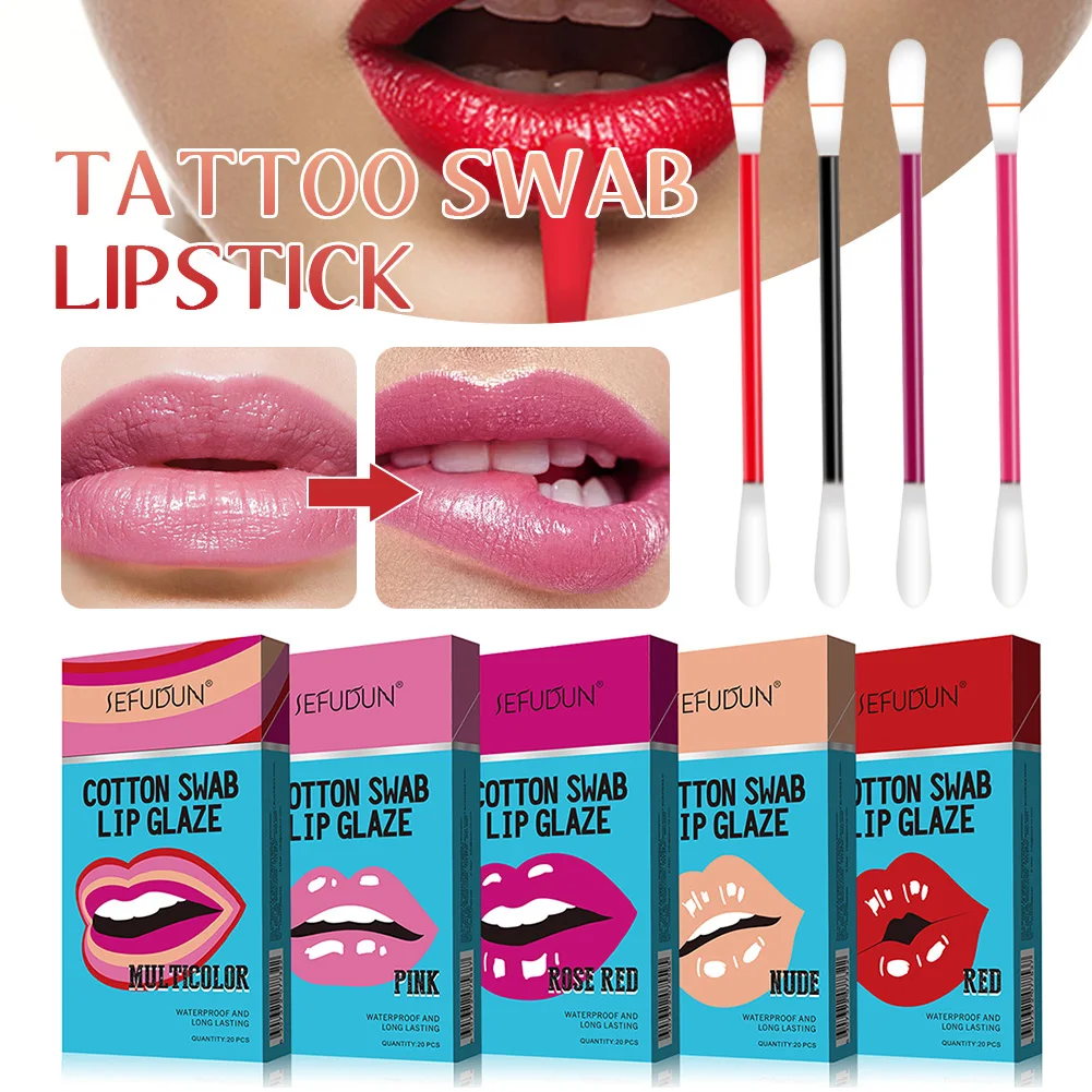20pcs/box Tattoo Lipstick Cotton Swab Waterproof Disposable Lip Gloss Non-Sticky Moisturizing Lip Balm for Women Perfect Gift
20pcs/box Tattoo Lipstick Cotton Swab Waterproof Disposable Lip Gloss Non-Sticky Moisturizing Lip Balm for Women Perfect Gift