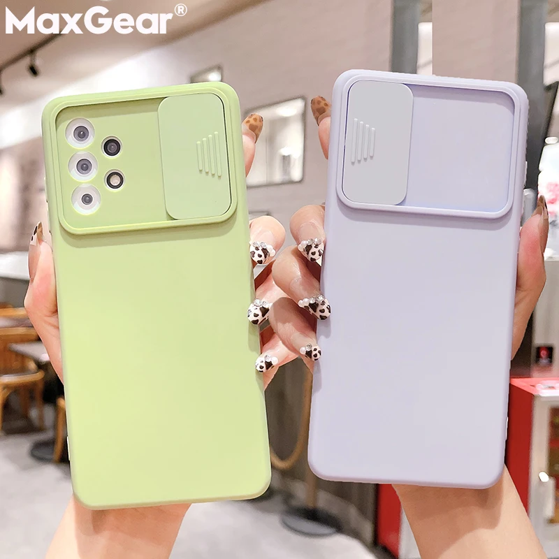 Чехол-слайдер для камеры Samsung Galaxy A32 5G A52 A72 A12 A51 A71 A 12 S21 Plus S20 FE Силиконовый