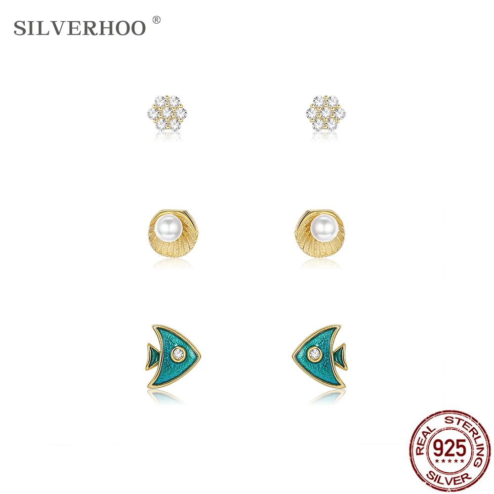 Серьги-гвоздики SILVERHOO из стерлингового серебра 925 пробы с ракушками и жемчугом с рыбками маленькие серьги золотого цвета с круглым кубическ...
Серьги-гвоздики SILVERHOO из стерлингового серебра 925 пробы с ракушками и жемчугом с рыбками маленькие серьги золотого цвета с круглым кубическ...