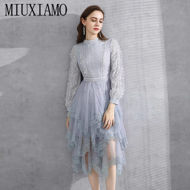 MIUXIMAO High Quailty 2020 Fall Dress Long Sleeve Gry Lace Vintage Mid-Calf Casual Slim Long Beach Cake Dress Women
MIUXIMAO High Quailty 2020 Fall Dress Long Sleeve Gry Lace Vintage Mid-Calf Casual Slim Long Beach Cake Dress Women