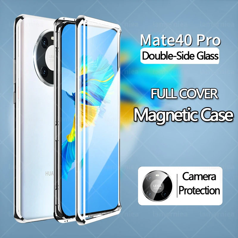 360 Full Magnetic Case For Huawei Mate 40 Pro Plus 5G Cover Aluminum Frame Metal Bumper Tempered Glass Case For Huawei Mate 40
360 Full Magnetic Case For Huawei Mate 40 Pro Plus 5G Cover Aluminum Frame Metal Bumper Tempered Glass Case For Huawei Mate 40