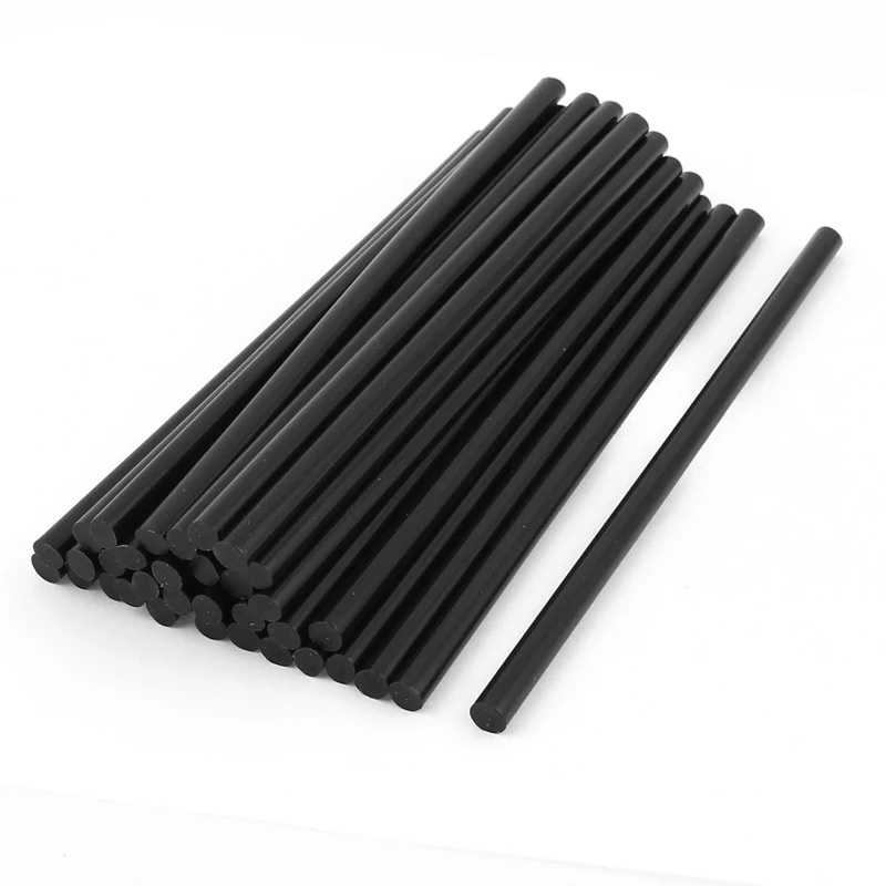 

35 Pcs 7mm Diameter 190mm Length Plastic Black Hot Melt Glue Stick