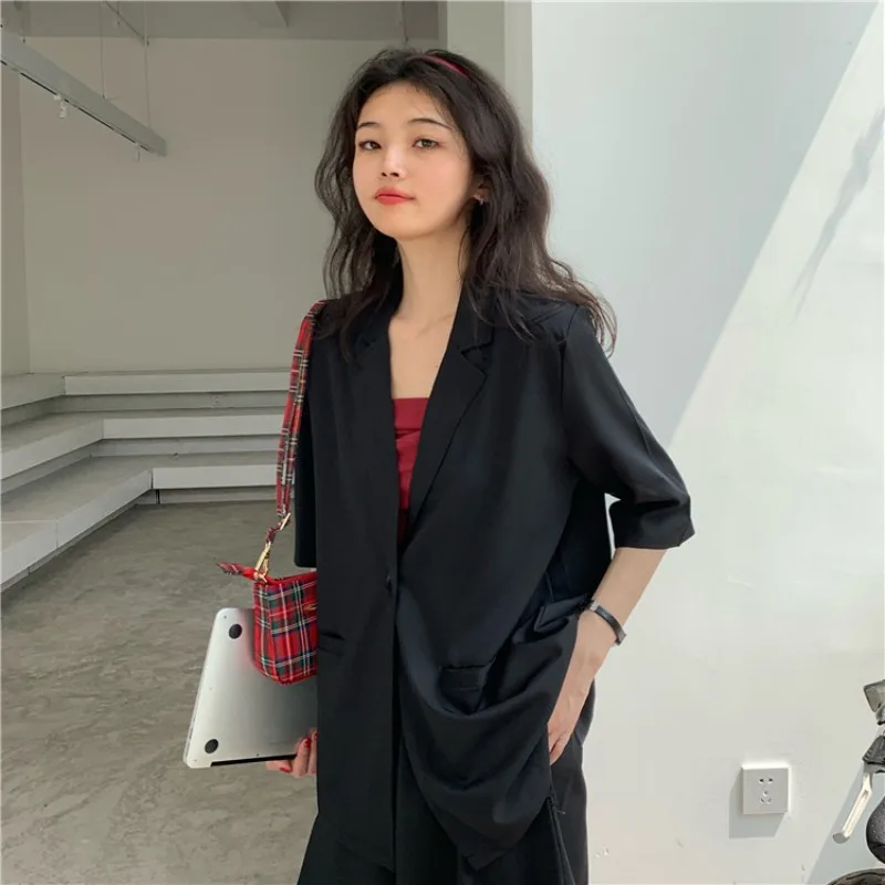 Thin Suit Jacket for Women Korean Style Loose Drooping 2021 New Summer Internet Celebrity Fried Street Temperament Small
Thin Suit Jacket for Women Korean Style Loose Drooping 2021 New Summer Internet Celebrity Fried Street Temperament Small