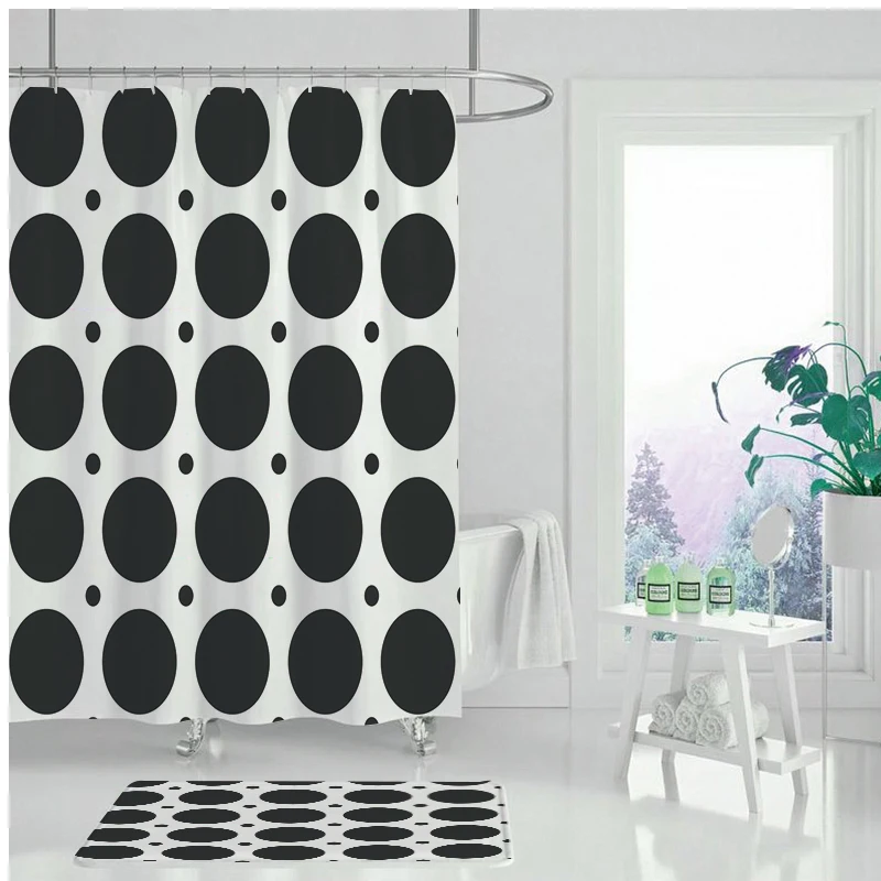 Geometric pattern shower curtain wave polka dot checkered black and white simple home decoration bathtub bathtub waterproof clot
Geometric pattern shower curtain wave polka dot checkered black and white simple home decoration bathtub bathtub waterproof clot