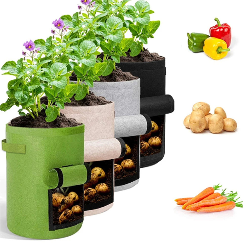 

Полиэтиленовый пакет для роста картофеля, тканевый мешок для выращивания овощей, лука, растений в саду