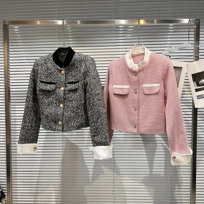 HIGH STREET Newest Fashion 2022 Designer Women's Color Block Wool Tweed Houndstooth Jacket
HIGH STREET Newest Fashion 2022 Designer Women's Color Block Wool Tweed Houndstooth Jacket