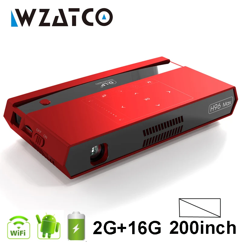 Проектор WZATCO видеопроектор Full HD 200 P MAX 4K Android Wi-Fi 3 светодиода |