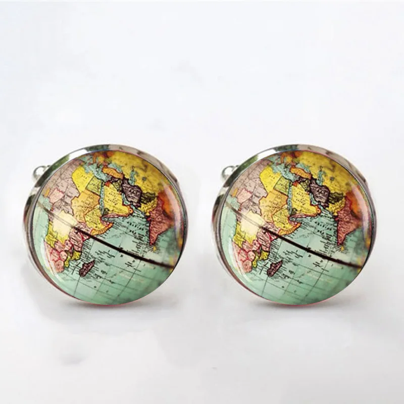 Vintage Earth World Map Cufflinks Globe Planet Art Photo Crystal Glass Dome Shirt Cuff Links for Men Jewelry Accessories
Vintage Earth World Map Cufflinks Globe Planet Art Photo Crystal Glass Dome Shirt Cuff Links for Men Jewelry Accessories