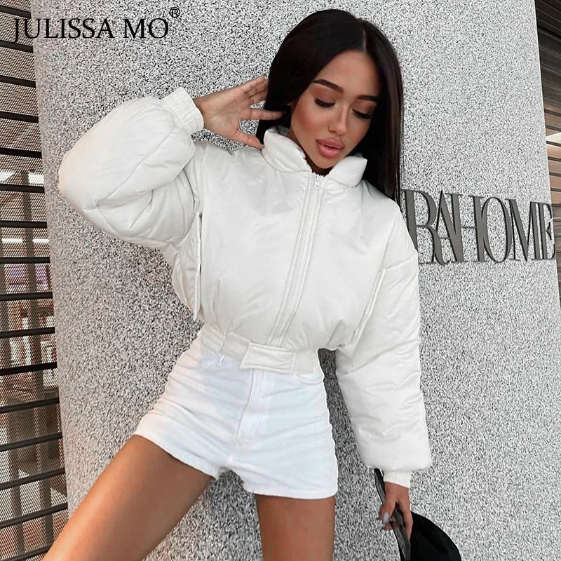 JULISSA MO Women's Long Sleeve Zipper White Warm Coat Winter Stand Collar Fashion Slim Jacket Female Parkas Outerwear Streetwear
JULISSA MO Women's Long Sleeve Zipper White Warm Coat Winter Stand Collar Fashion Slim Jacket Female Parkas Outerwear Streetwear