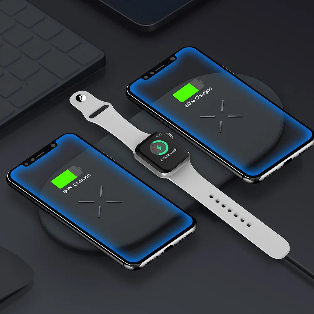 3 in 1 Qi Wireless Charger Pad for iPhone 11 Pro XS Max XR X for Apple Watch 5 4 3 2 for Airpods 10W Fast Charge For Samsung S20
3 in 1 Qi Wireless Charger Pad for iPhone 11 Pro XS Max XR X for Apple Watch 5 4 3 2 for Airpods 10W Fast Charge For Samsung S20