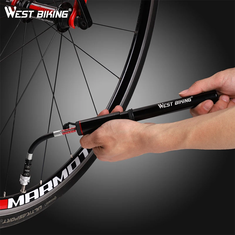 WEST BIKING Bike Pump Pressure Gauge Tube 120PSI Bicycle Pump Presta Schrader Hose Cycling Tire Air Inflator Road MTB Bike Pump
WEST BIKING Bike Pump Pressure Gauge Tube 120PSI Bicycle Pump Presta Schrader Hose Cycling Tire Air Inflator Road MTB Bike Pump