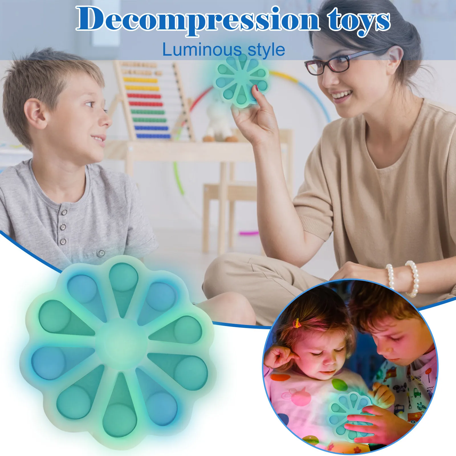 1PC Fluorescent Decompression Toys Children Relieve Hand Pressing Toys Toddlers Color Recognition Toys анисѬесс для Ѭђк 40* 
1PC Fluorescent Decompression Toys Children Relieve Hand Pressing Toys Toddlers Color Recognition Toys анисѬесс для Ѭђк 40*
