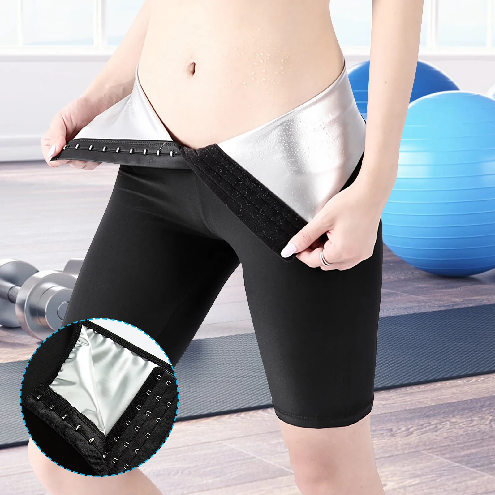 Women Sweating Elastic Waist Trainer Tummy Control Fitness Leggings Shorts Gym Shorts High Waist Lifting Tight Sports Leggings
Women Sweating Elastic Waist Trainer Tummy Control Fitness Leggings Shorts Gym Shorts High Waist Lifting Tight Sports Leggings