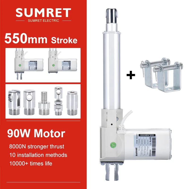550mm Stroke Linear Actuator Feedback With Bracket 8000N 3.3MM/S 6000N 4.5MM/S 3000N 9MM/S 800N 25MM/S DC12V DC24V Motor Lift
550mm Stroke Linear Actuator Feedback With Bracket 8000N 3.3MM/S 6000N 4.5MM/S 3000N 9MM/S 800N 25MM/S DC12V DC24V Motor Lift