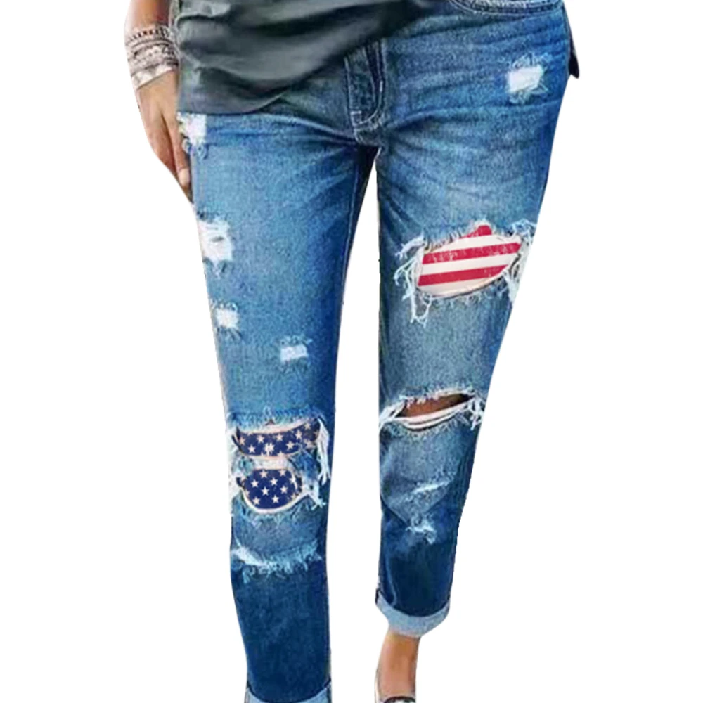 Hole Ripped Women Denim Pants Destroyed High Waist Stretch Jeans Zipper Fly Pockts Slim Printed Female Pencil Jeans Trousers
Hole Ripped Women Denim Pants Destroyed High Waist Stretch Jeans Zipper Fly Pockts Slim Printed Female Pencil Jeans Trousers