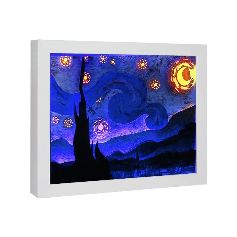 3d light and shadow van gogh starry sky paper carving lamp creative impressionist paper art decoration decorative table lamp
3d light and shadow van gogh starry sky paper carving lamp creative impressionist paper art decoration decorative table lamp