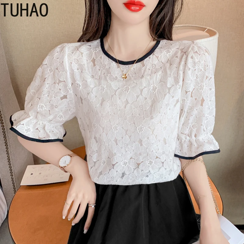 Женская Офисная элегантная шифоновая рубашка TUHAO, летняя модная кружевная белая рубашка с круглым вырезом, женская одежда для отдыха, 2021
Женская Офисная элегантная шифоновая рубашка TUHAO, летняя модная кружевная белая рубашка с круглым вырезом, женская одежда для отдыха, 2021
