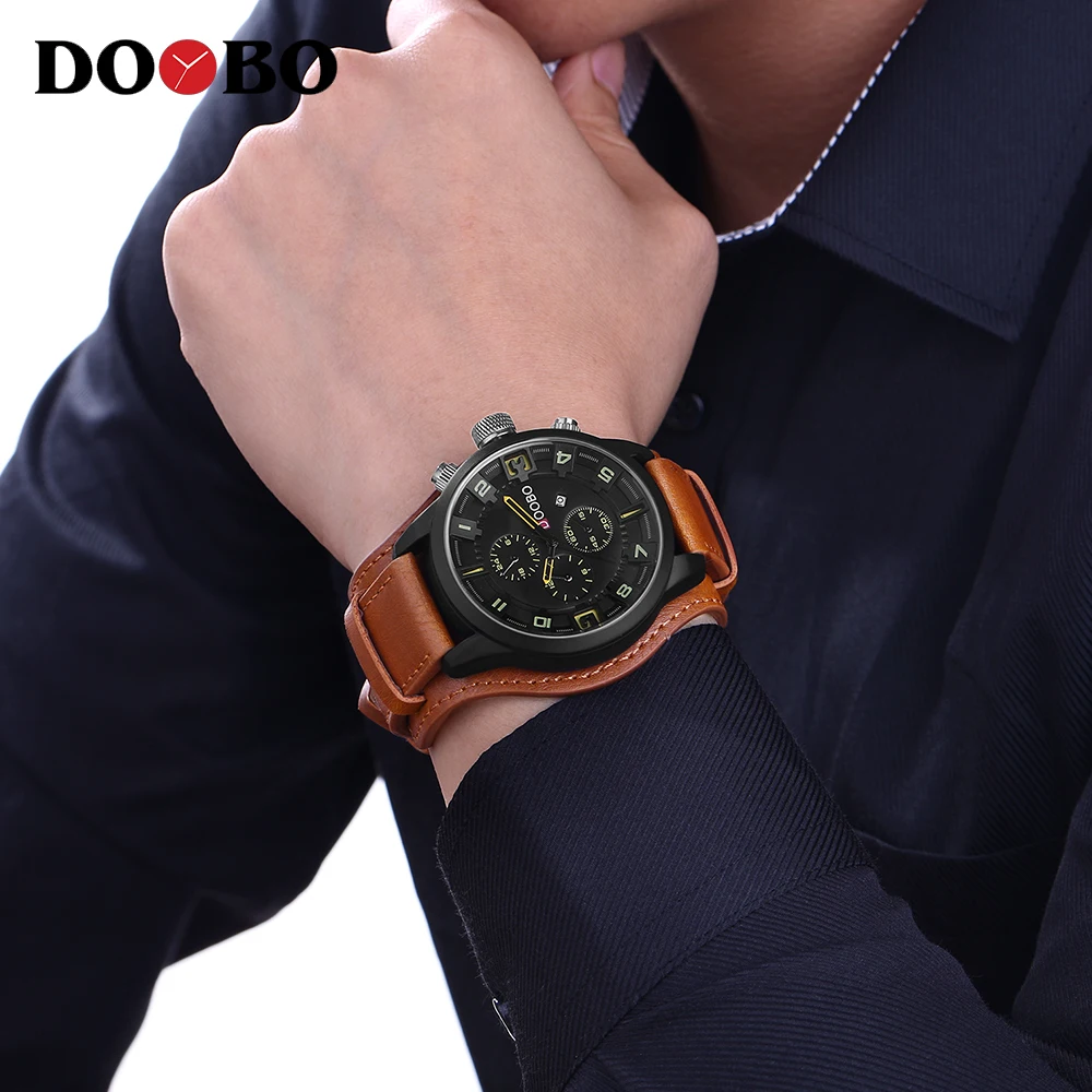 DOOBO Top Brand Luxury Sport Watches Quartz Watch For Men Army Military Leather Strap Fashion Casual Big Clock Relogio Masculino
DOOBO Top Brand Luxury Sport Watches Quartz Watch For Men Army Military Leather Strap Fashion Casual Big Clock Relogio Masculino