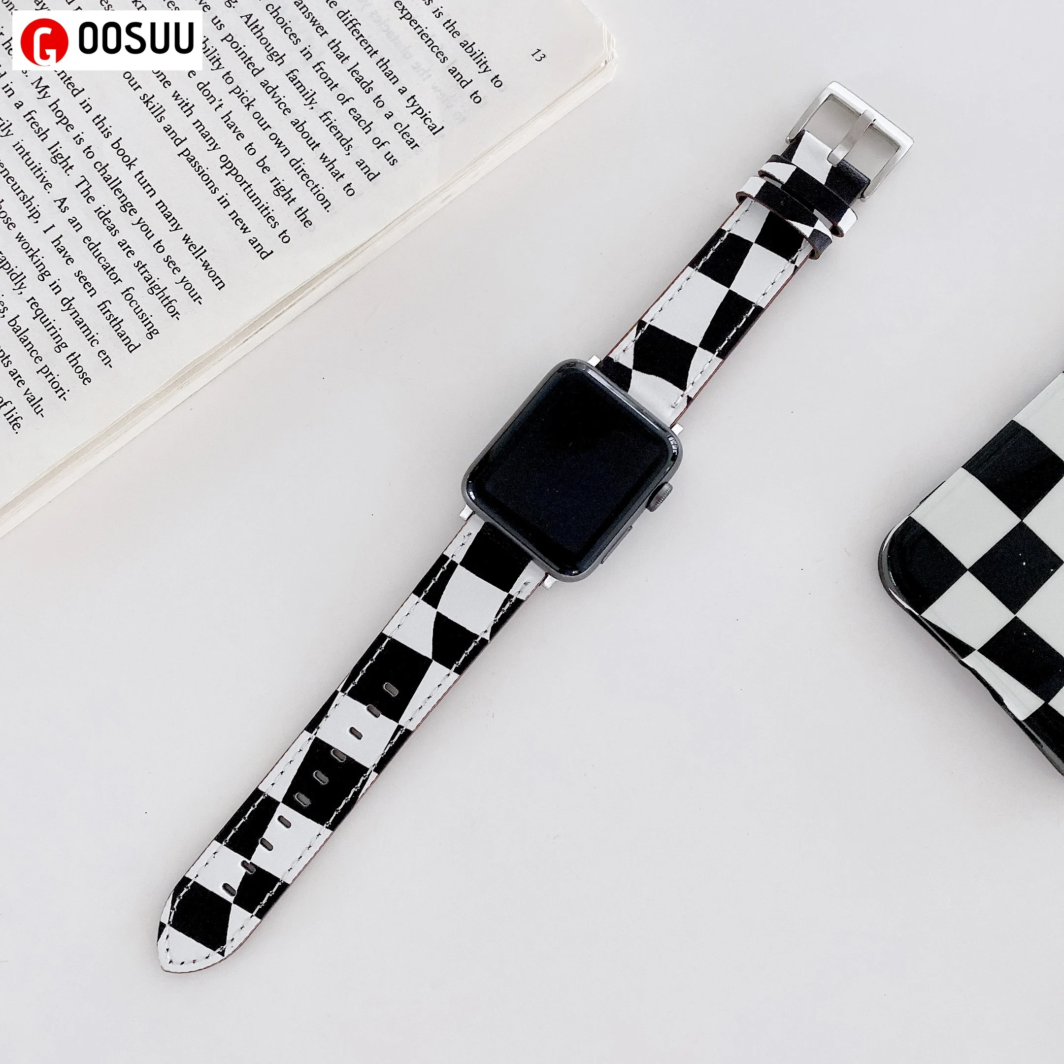 for Apple Watch Band 44mm 40mm 42mm 38 Genuine Leather Korean Checkerboard Strap for Apple iWatch 7 6 5 4 3 SE Series Wristband
for Apple Watch Band 44mm 40mm 42mm 38 Genuine Leather Korean Checkerboard Strap for Apple iWatch 7 6 5 4 3 SE Series Wristband