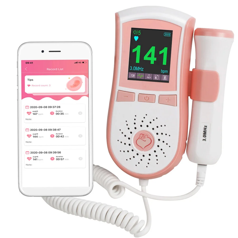 3MHZ Bluetooth Prenatal Fetal Doppler Baby Heartbeat Monitor Baby Heart Rate Detector Data Record Free App
3MHZ Bluetooth Prenatal Fetal Doppler Baby Heartbeat Monitor Baby Heart Rate Detector Data Record Free App