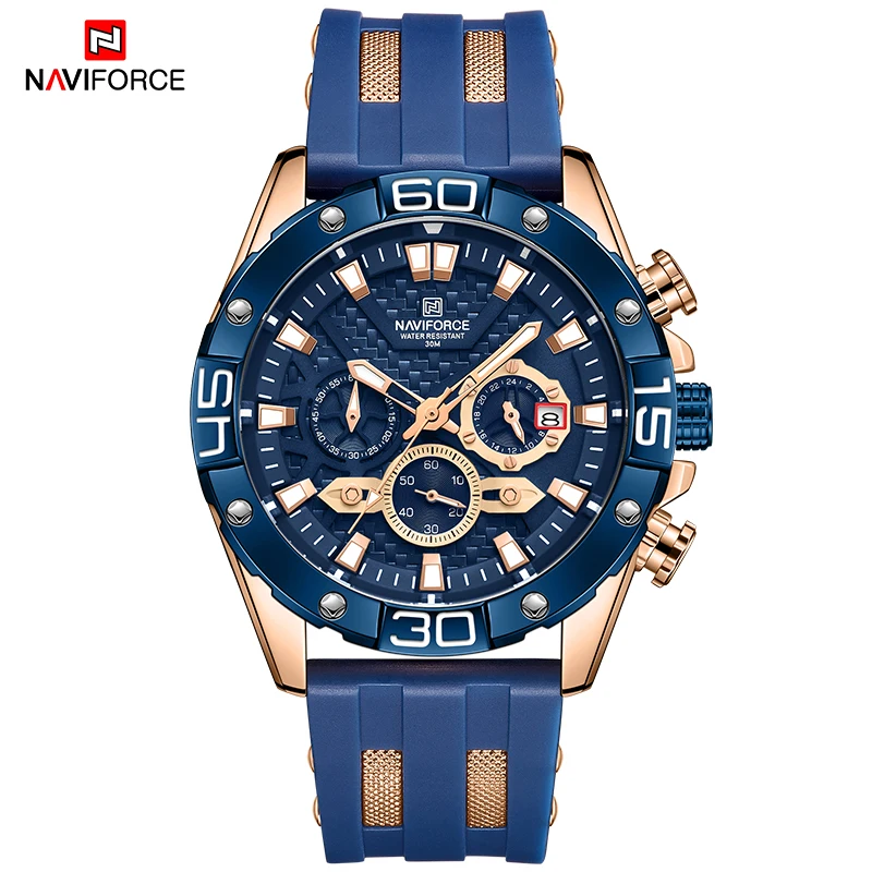 NAVIFORCE Men Multifunction Watch Waterproof Military Quartz Wristwatch Sport Chronograph Watches Silicone Strap Watches for Men
NAVIFORCE Men Multifunction Watch Waterproof Military Quartz Wristwatch Sport Chronograph Watches Silicone Strap Watches for Men