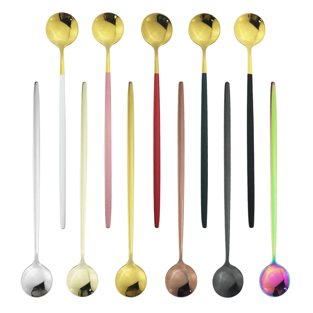 6Pcs Colorful Long Handle Spoon Cutlery Stainless Steel Spoon Polished Stirring Drink Ice Cream Dessert Tea Spoon Dinnerware Set
6Pcs Colorful Long Handle Spoon Cutlery Stainless Steel Spoon Polished Stirring Drink Ice Cream Dessert Tea Spoon Dinnerware Set