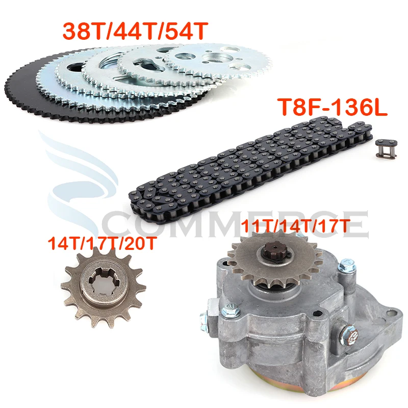 T8F барабан сцепления коробка передач Звездочка с цепью для 33cc 43cc 49cc Ty Rod II Go Kart Mini