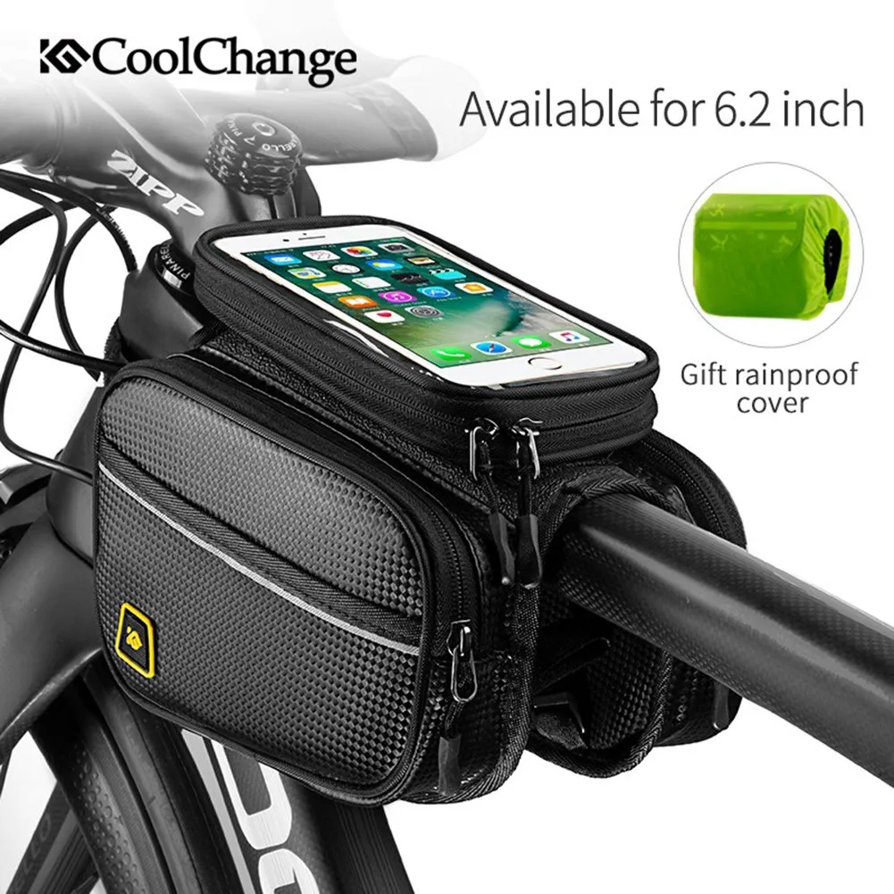 MTB Bicycle Front Frame Bag Waterproof Touch Screen Phone Cover Bike Accessories With Reflective LOGO Belt Night Riding Part
MTB Bicycle Front Frame Bag Waterproof Touch Screen Phone Cover Bike Accessories With Reflective LOGO Belt Night Riding Part