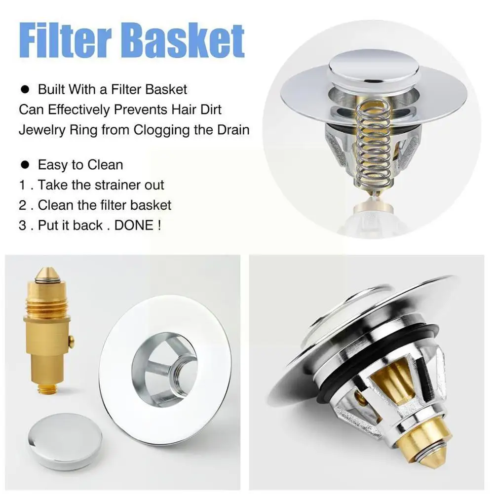 1pcs New Universal Basin -up Drain Filter Metal Push-type Bounce Core Accessories Strainer Filter Built-in Kitchen Tool O0o4
1pcs New Universal Basin -up Drain Filter Metal Push-type Bounce Core Accessories Strainer Filter Built-in Kitchen Tool O0o4