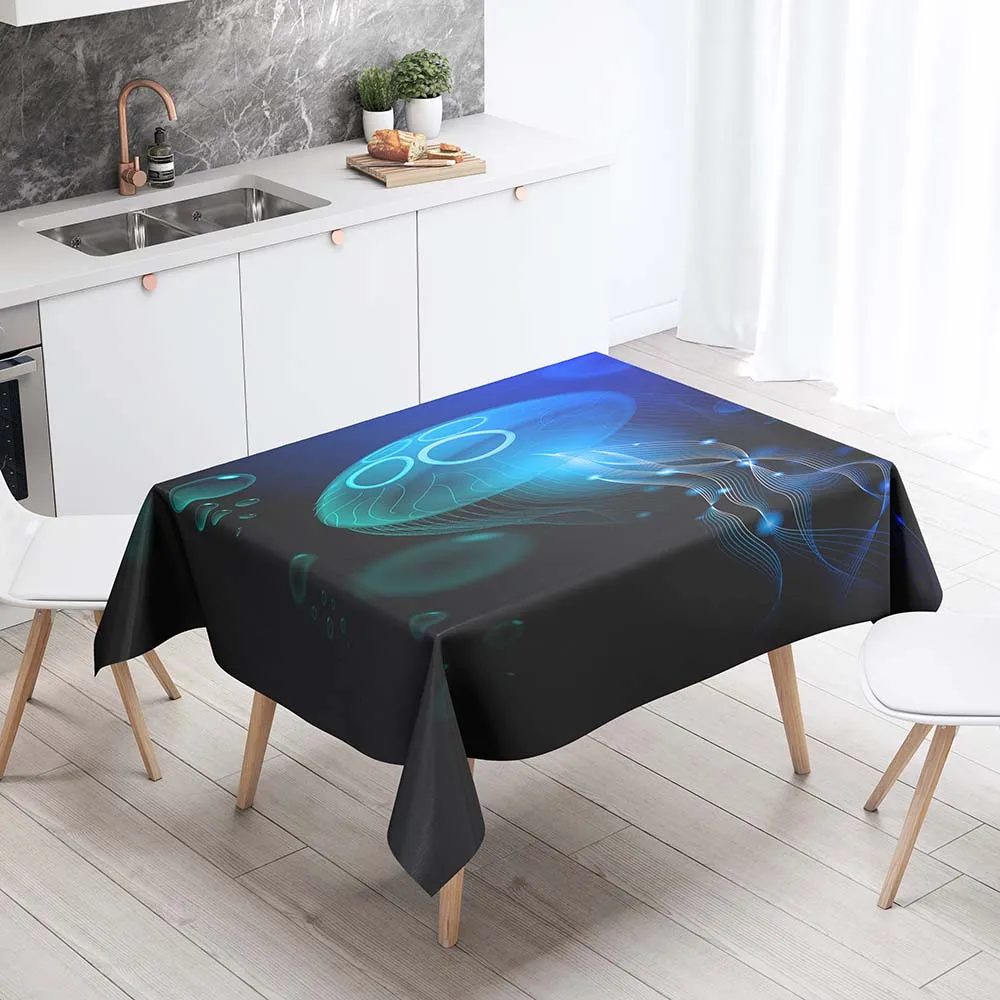 Rectangular Tablecloths 3D Printing Realistic Jellyfish Pattern Table Cloth On Table For Lunch
Rectangular Tablecloths 3D Printing Realistic Jellyfish Pattern Table Cloth On Table For Lunch