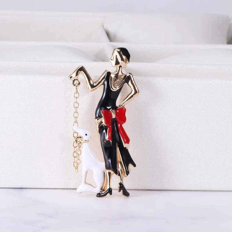 Wuli&baby Enamel Women and Dog Brooches For Women Lady Pets Casual Party Brooch Pins Gifts
Wuli&baby Enamel Women and Dog Brooches For Women Lady Pets Casual Party Brooch Pins Gifts