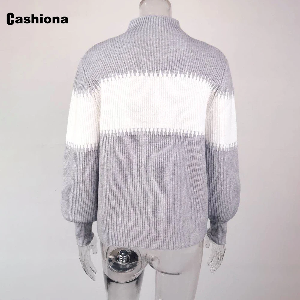 Women Knitting Sweater Autumn New Femme Turtleneck Jumper Patchwork Color Sweaters Top Pullovers Fashion Womens Clothing 2020
Women Knitting Sweater Autumn New Femme Turtleneck Jumper Patchwork Color Sweaters Top Pullovers Fashion Womens Clothing 2020