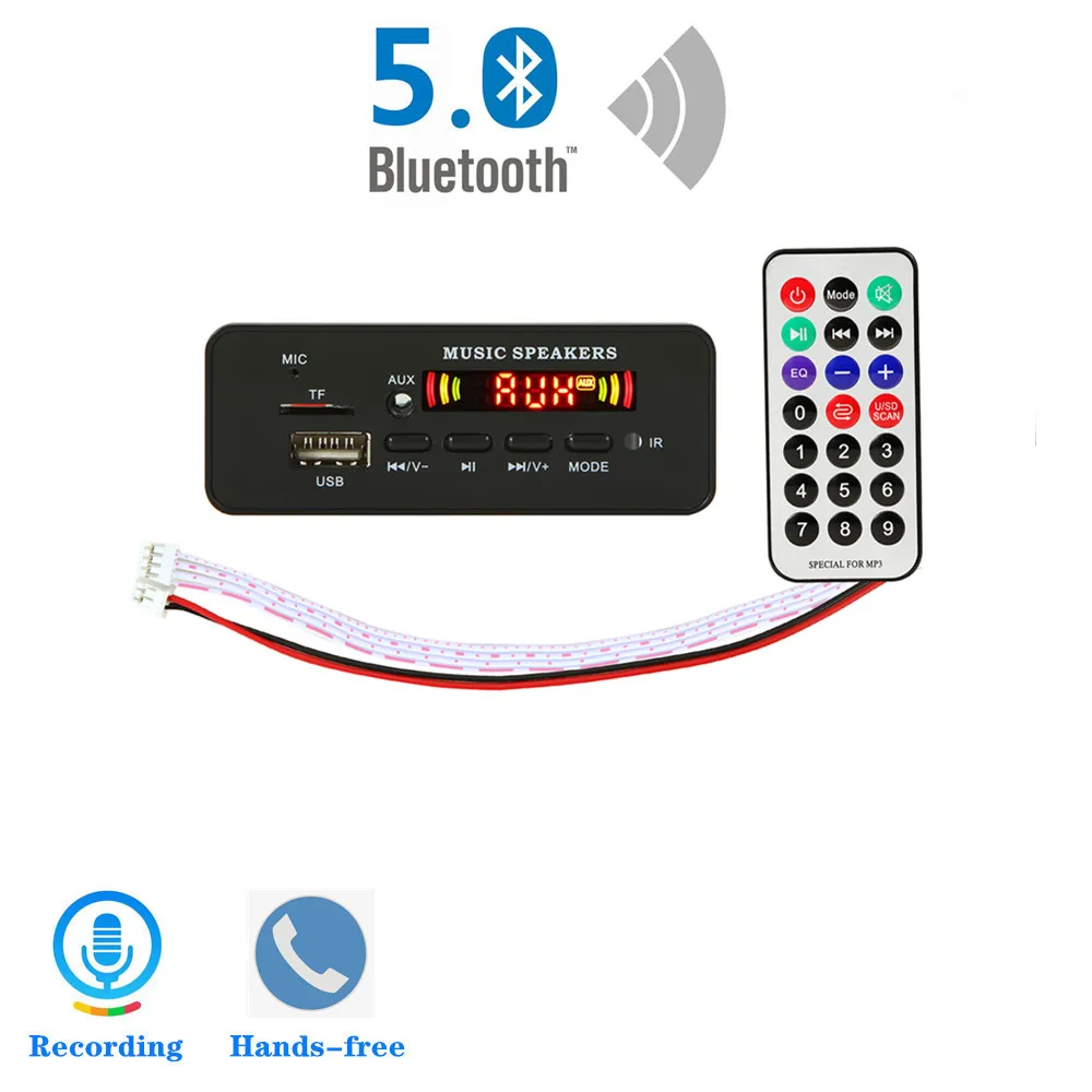5V 12V Car USB MP3 Player Bluetooth 5.0 MP3 Decoder Decoding Board Module WMA WAV TF Card Slot / USB / FM Remote Board Module
5V 12V Car USB MP3 Player Bluetooth 5.0 MP3 Decoder Decoding Board Module WMA WAV TF Card Slot / USB / FM Remote Board Module