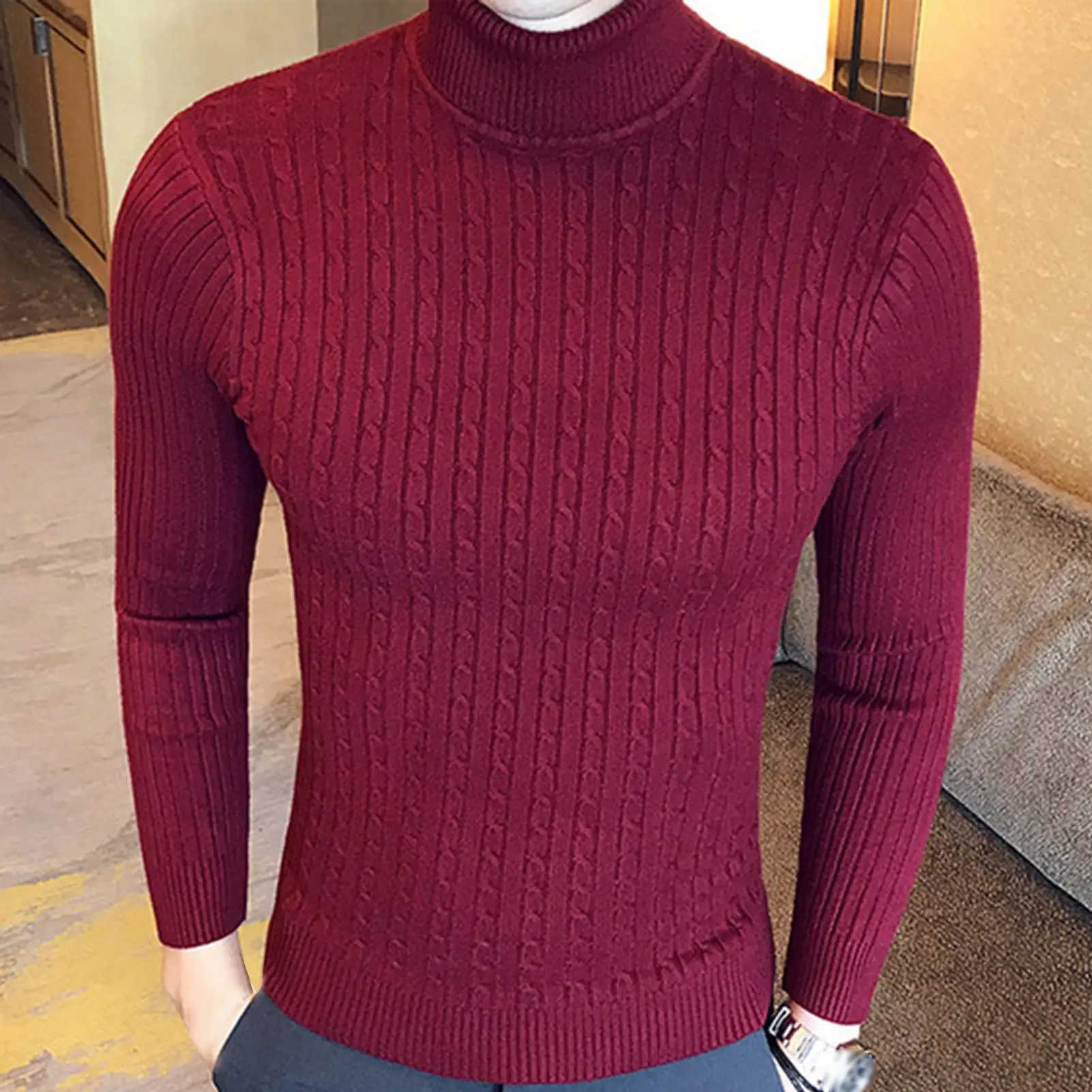 2020 new Men Winter Turtle Neck Long Sleeve Warm Sweater Slim Pullover Twist Knitwear turtleneck Slim Pullover Men Knitwear
2020 new Men Winter Turtle Neck Long Sleeve Warm Sweater Slim Pullover Twist Knitwear turtleneck Slim Pullover Men Knitwear