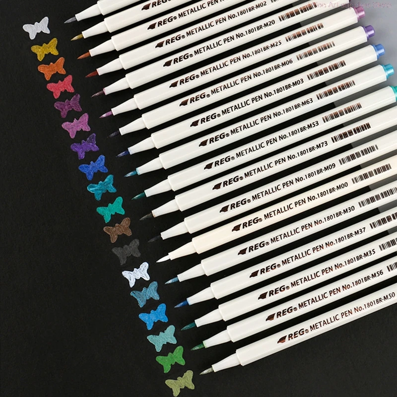 18 Colors set Metallic Marker Pen Soft Brush Marker Pen For DIY Scrapbooking Crafts Stationery School Art Supplies
18 Colors set Metallic Marker Pen Soft Brush Marker Pen For DIY Scrapbooking Crafts Stationery School Art Supplies