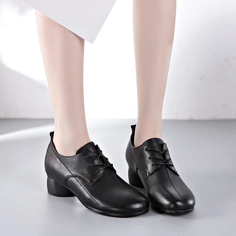 DRKANOL 2020 Fashion Genuine Leather Elegant Pumps Women Thick Heel Shoes Comfortable Soft Lace Up Round Toe Women Office Shoes
DRKANOL 2020 Fashion Genuine Leather Elegant Pumps Women Thick Heel Shoes Comfortable Soft Lace Up Round Toe Women Office Shoes