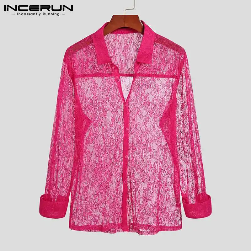 INCERUN Fashion Men Mesh Shirt Solid Color See Through Lapel Long Sleeve Sexy Button Party Nightclub Tops 2021 Streetwear Camisa
INCERUN Fashion Men Mesh Shirt Solid Color See Through Lapel Long Sleeve Sexy Button Party Nightclub Tops 2021 Streetwear Camisa